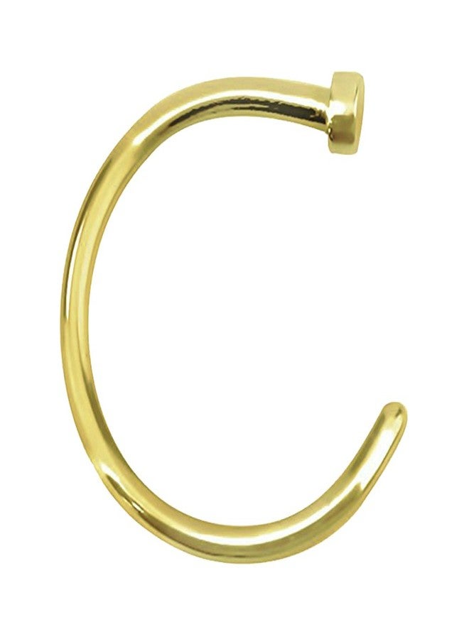 FIFTH CUE 18G Gold Flat Disc Nose Hoop 316L Surgical Steel Ring - Image 3